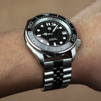 Jubilee Metal Strap in Silver and Black (20mm) - Nomad Watch Works SG