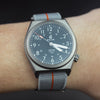 Marine Nationale Strap in Grey Orange with Silver Buckle (20mm) - Nomad Watch Works SG