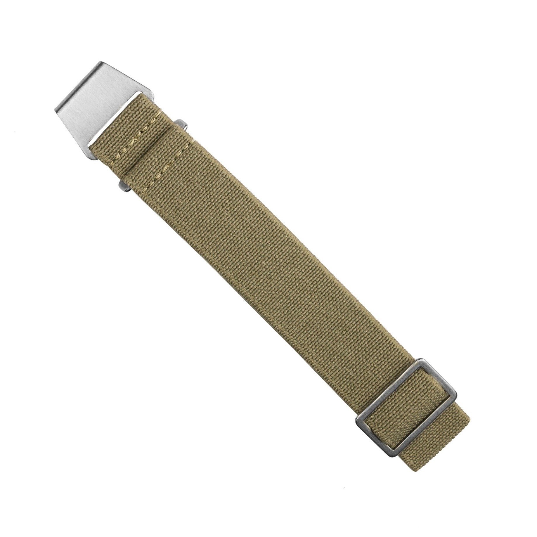 Marine Nationale Strap in Khaki with Silver Buckle (20mm) - Nomad Watch Works SG
