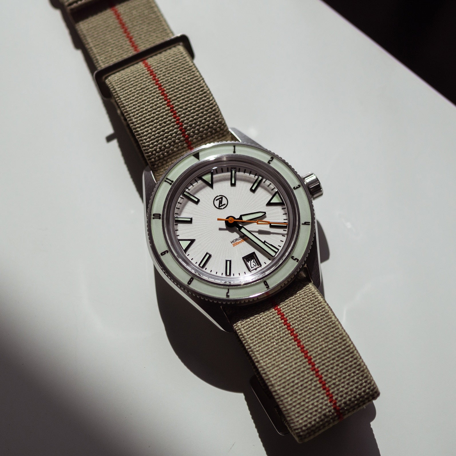 Marine Nationale Strap in Khaki Red with Silver Buckle (20mm) - Nomad Watch Works SG
