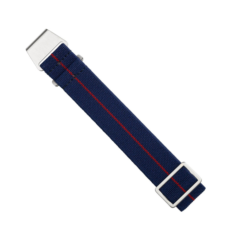 Marine Nationale Strap in Navy Red with Silver Buckle (20mm) - Nomad Watch Works SG