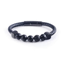 Lava Leather Bracelet in Marble Black (Size M) - Nomad watch Works