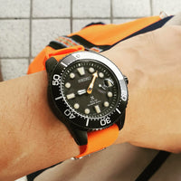 Rubber Nato Strap in Orange with Silver Buckle (18mm) - Nomad watch Works