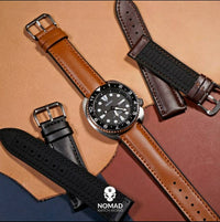 Performax Classic Leather Hybrid Strap in Tan (22mm) - Nomad watch Works