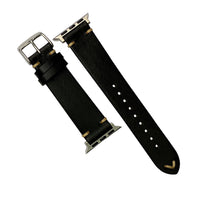 Apple Watch Premium Vintage Oil Waxed Leather Strap in Black (38 & 40mm) - Nomad watch Works
