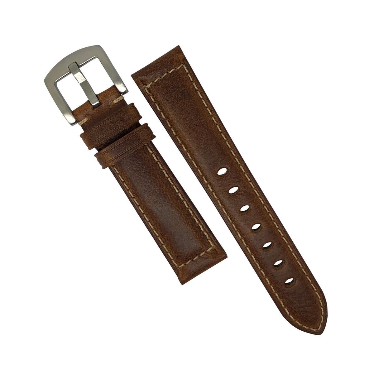 M2 Oil Waxed Leather Watch Strap in Tan (20mm) - Nomad watch Works