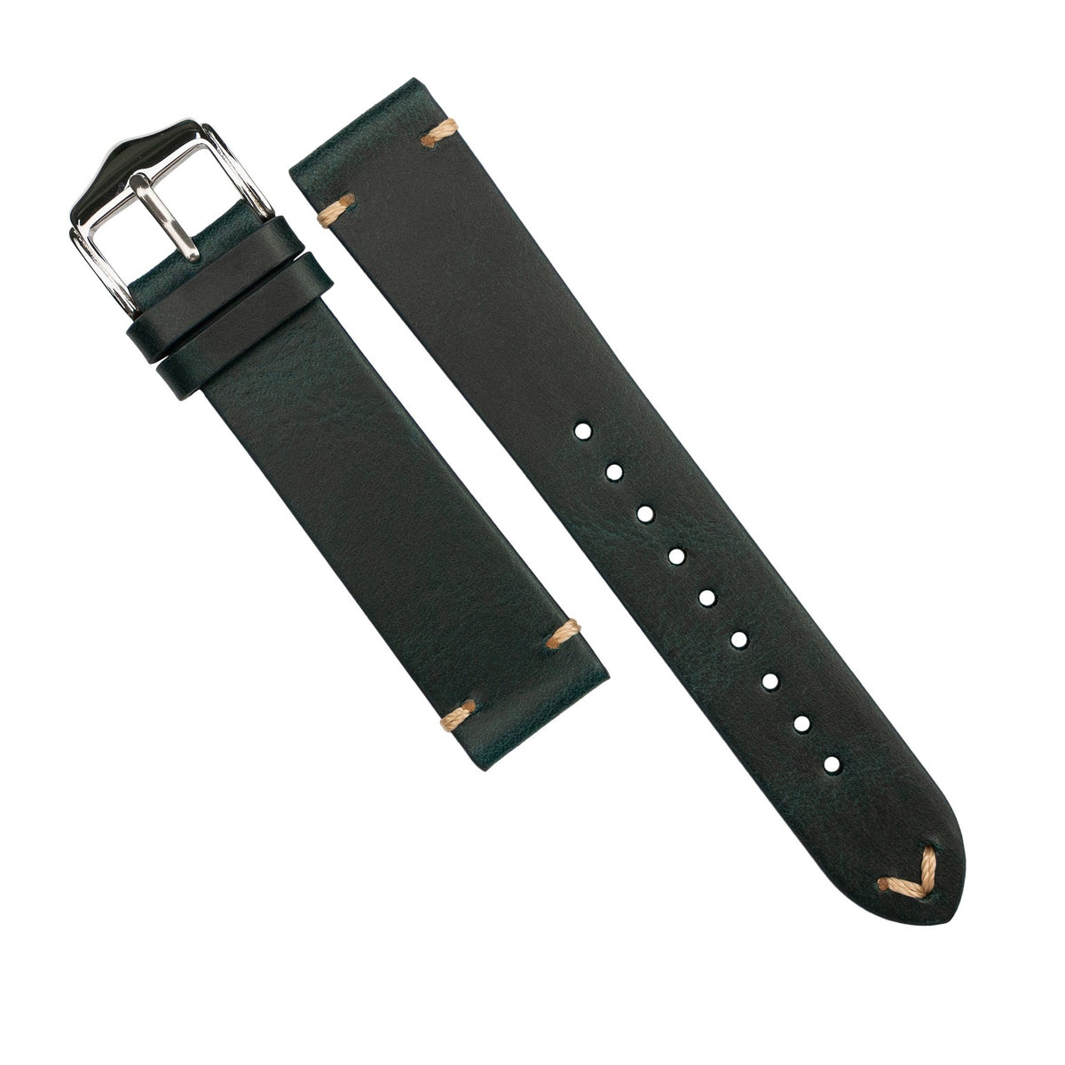 Premium Vintage Oil Waxed Leather Watch Strap in Navy (18mm) - Nomad Watch Works SG