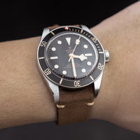 Premium Vintage Suede Leather Watch Strap in Brown (18mm) - Nomad Watch Works SG