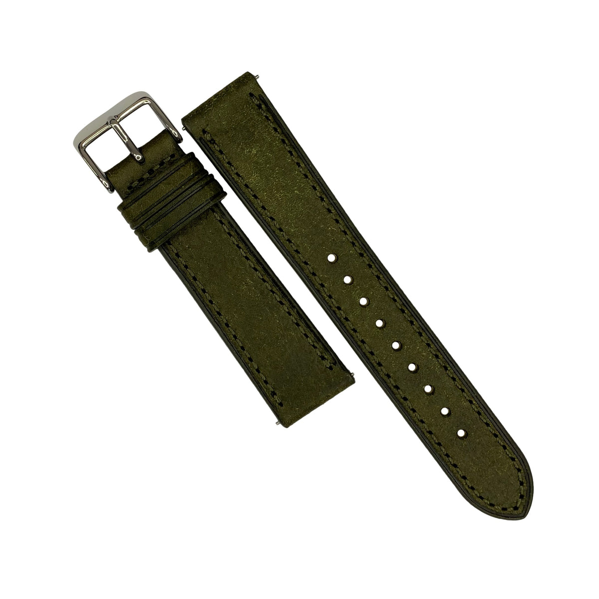 Emery Signature Pueblo Leather Strap in Olive (18mm) - Nomad watch Works