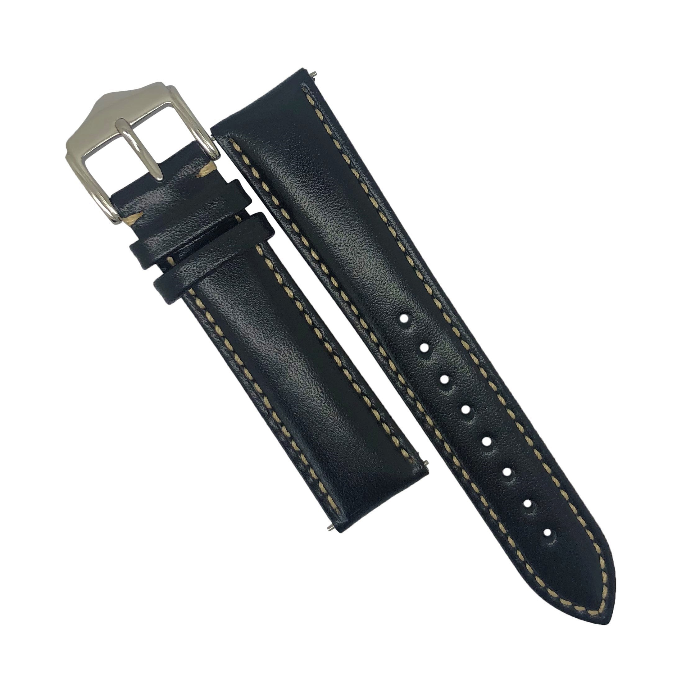 Quick Release Classic Leather Watch Strap in Black – Nomad Watch