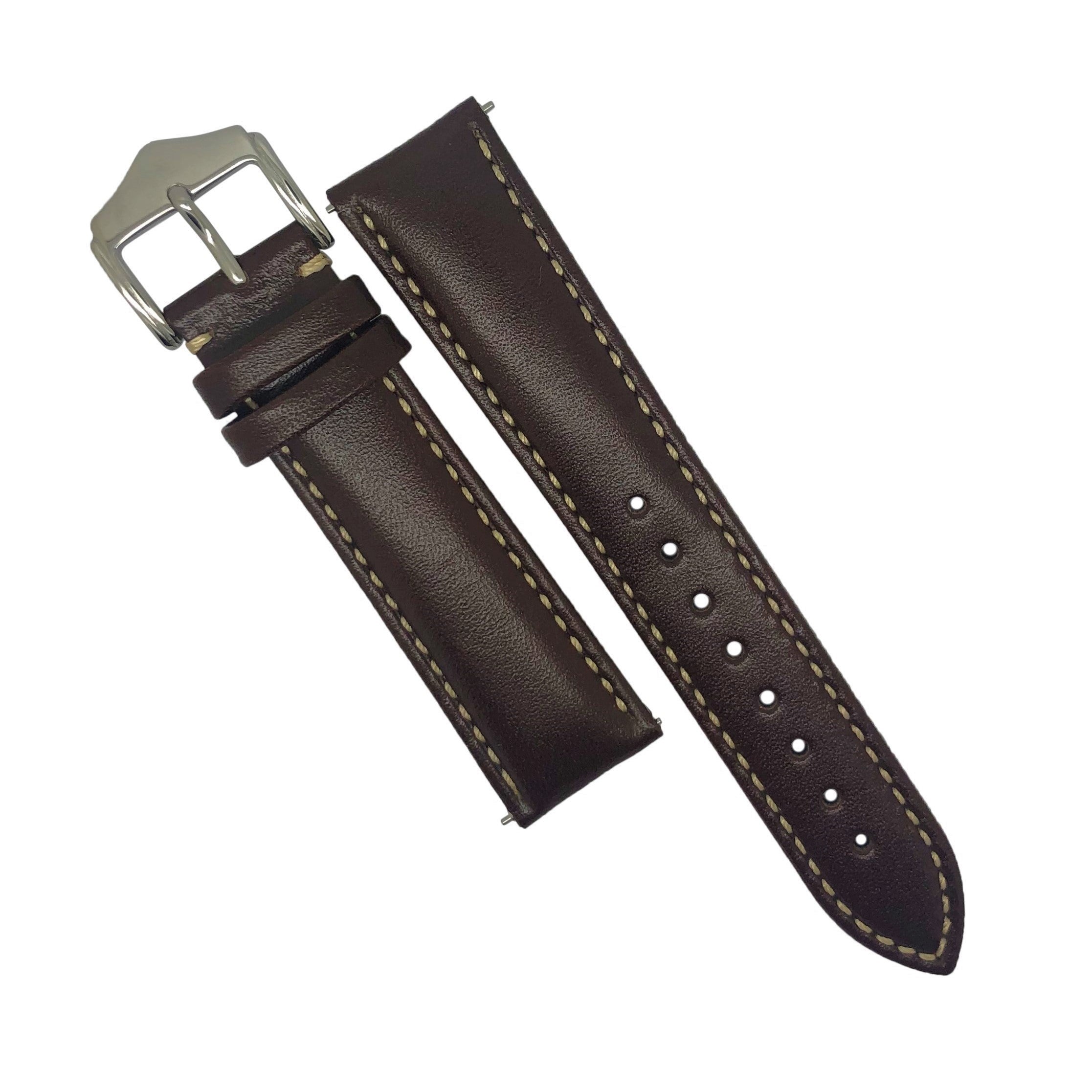 Quick Release Classic Leather Watch Strap in Brown (18mm) - Nomad watch Works