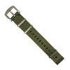 Seat Belt Nato Strap in Olive with Brushed Silver Buckle (20mm) - Nomad watch Works