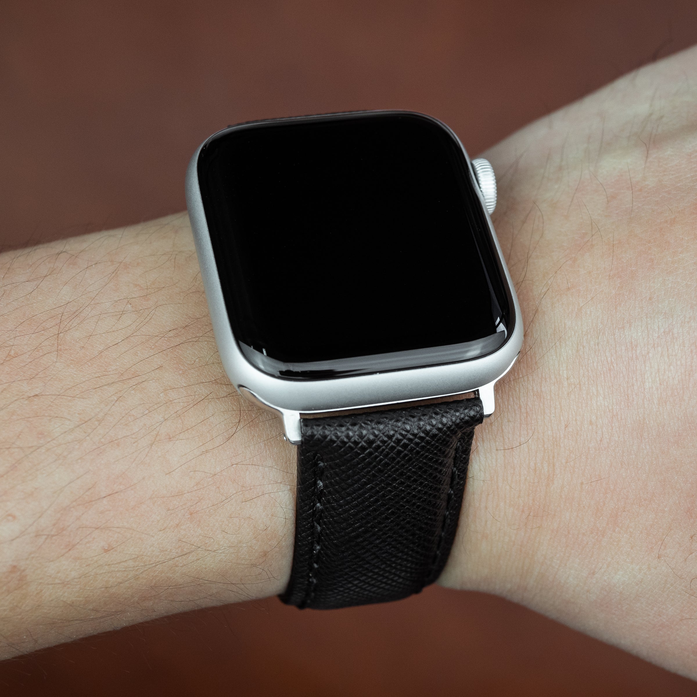 Apple Watch Premium Saffiano Leather Strap in Black (38 & 40mm) - Nomad Watch Works SG