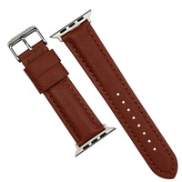 Apple Watch Premium Saffiano Leather Strap in Brown (42 & 44mm) - Nomad Watch Works SG