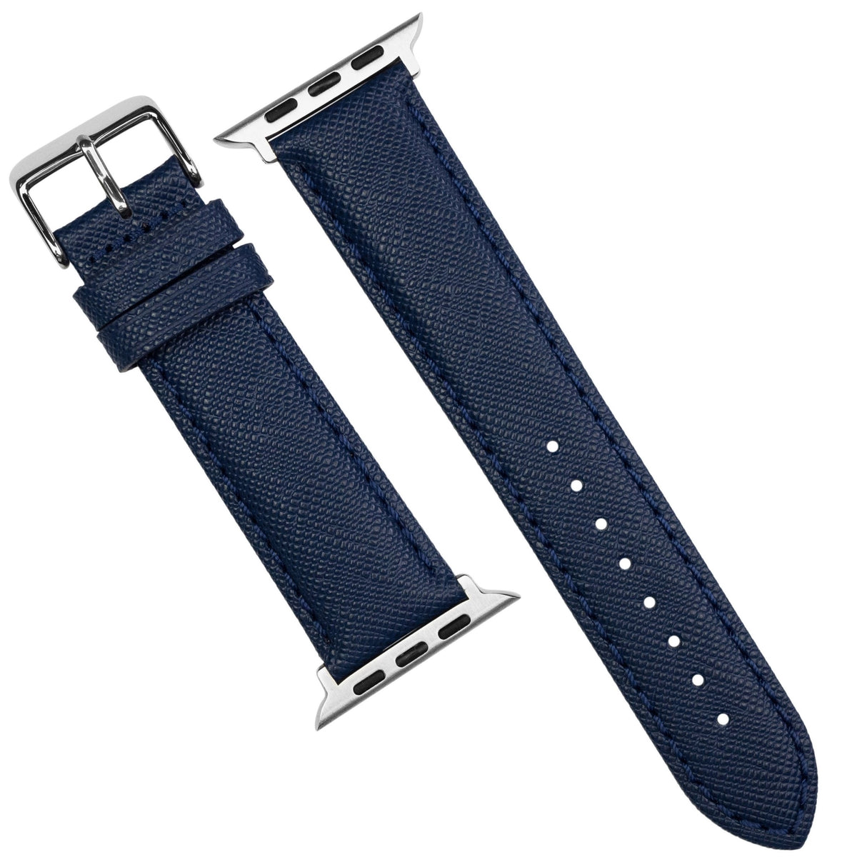 Apple Watch Premium Saffiano Leather Strap in Navy (38 & 40mm) - Nomad Watch Works SG