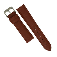 Premium Saffiano Leather Strap in Brown (18mm) - Nomad watch Works
