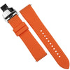 Silicone Rubber Strap w/ Butterfly Clasp in Orange (18mm) - Nomad Watch Works SG