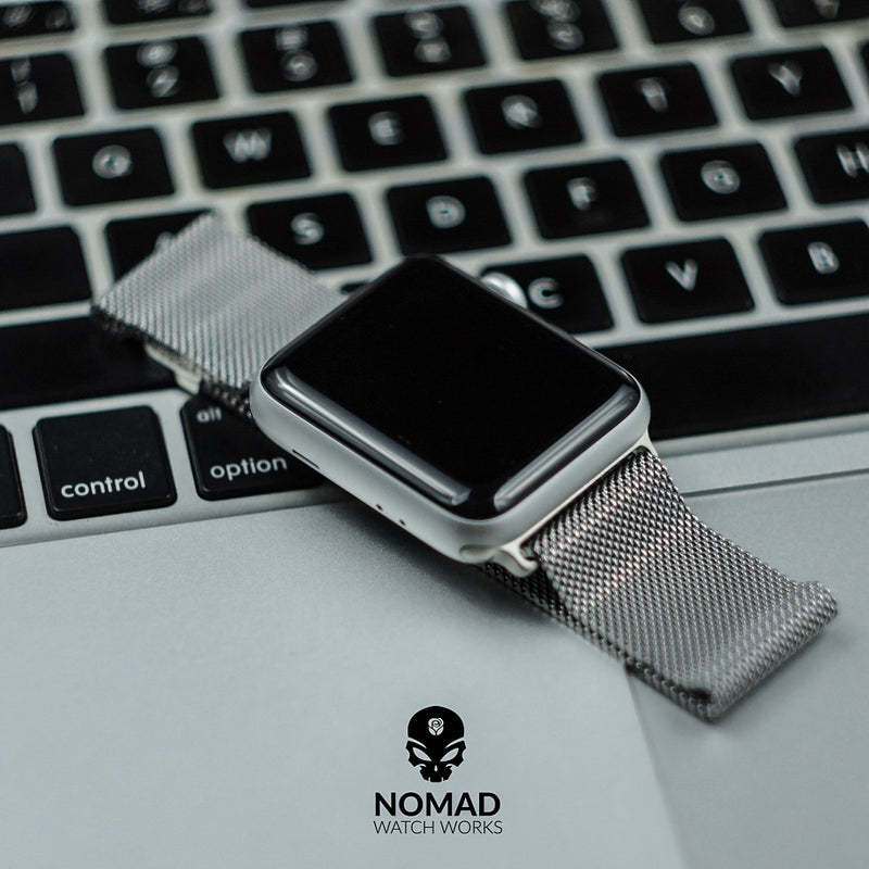 Apple Watch Milanese Mesh Strap in Silver (38 & 40mm) - Nomad watch Works