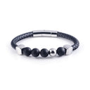 Lava Leather Bracelet in Silver (Size L) - Nomad watch Works