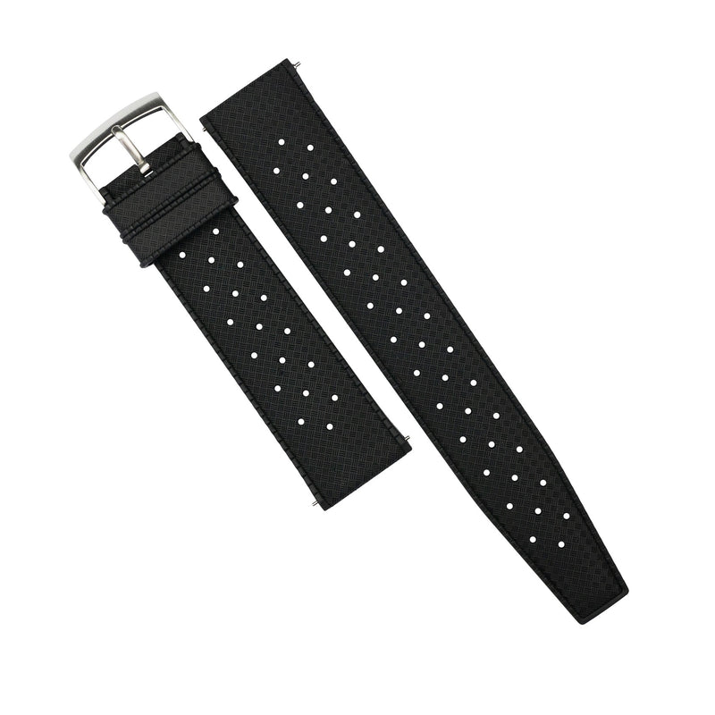 Tropic FKM Rubber Strap in Black (20mm) - Nomad watch Works