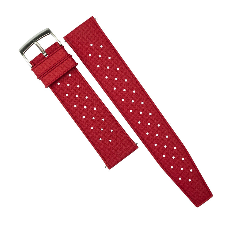Tropic FKM Rubber Strap in Red (20mm) - Nomad watch Works