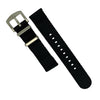 Two Piece Seat Belt Nato Strap in Black with Brushed Silver Buckle (20mm) - Nomad watch Works
