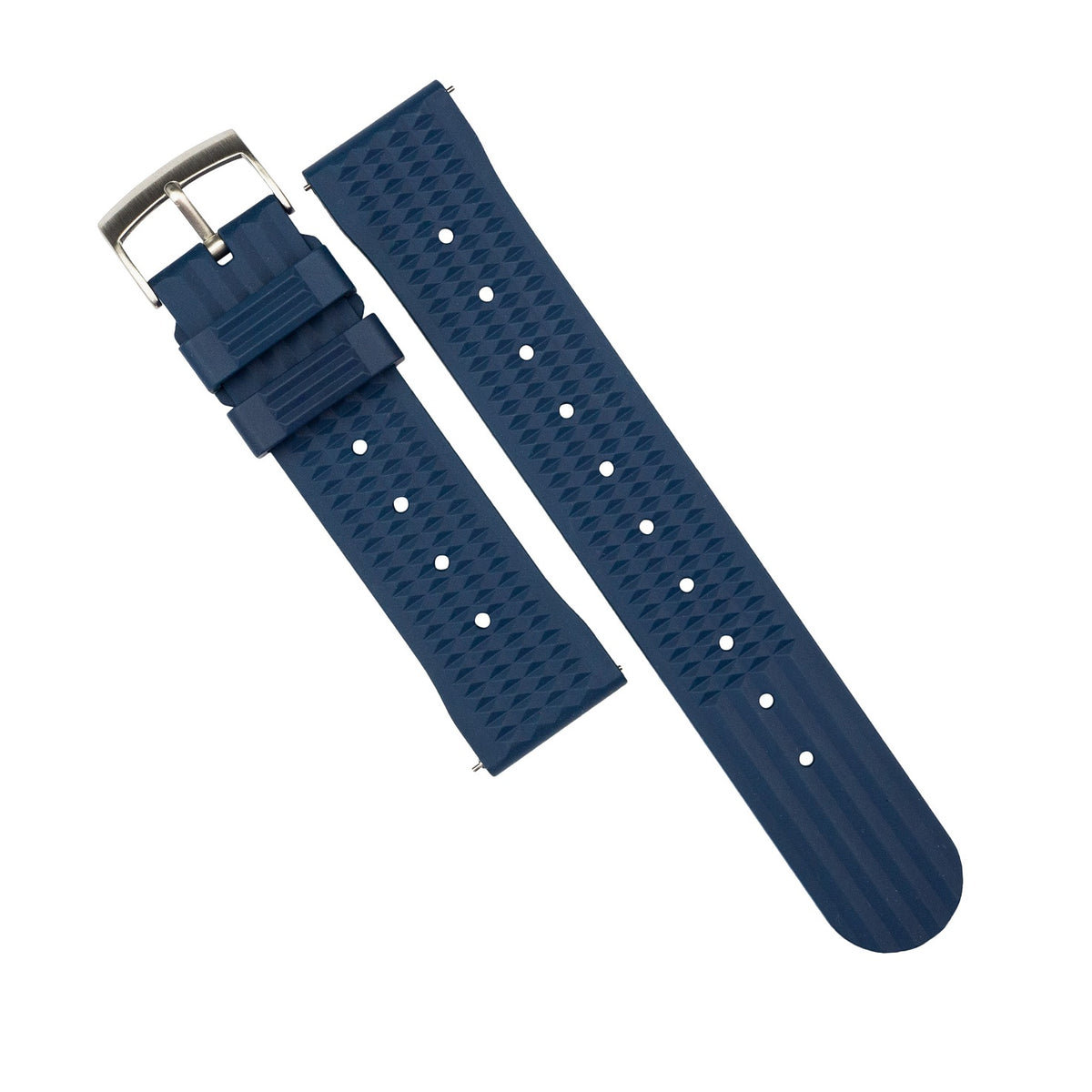Waffle FKM Rubber Strap in Navy (20mm) - Nomad watch Works