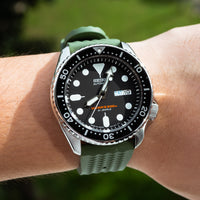 Waffle FKM Rubber Strap in Green (20mm) - Nomad watch Works