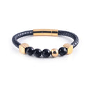 Lava Leather Bracelet in Yellow Gold (Size M) - Nomad watch Works