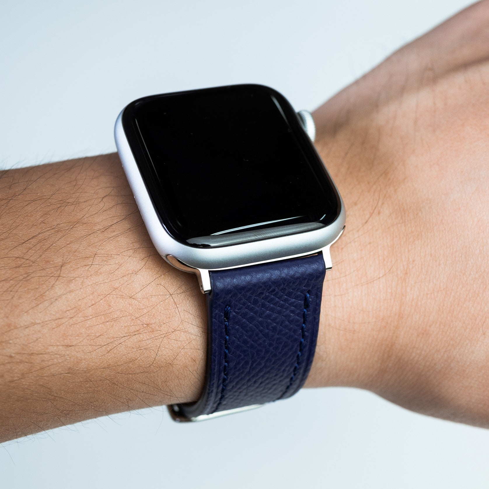 Dress Epsom Leather Strap in Navy Apple Watch