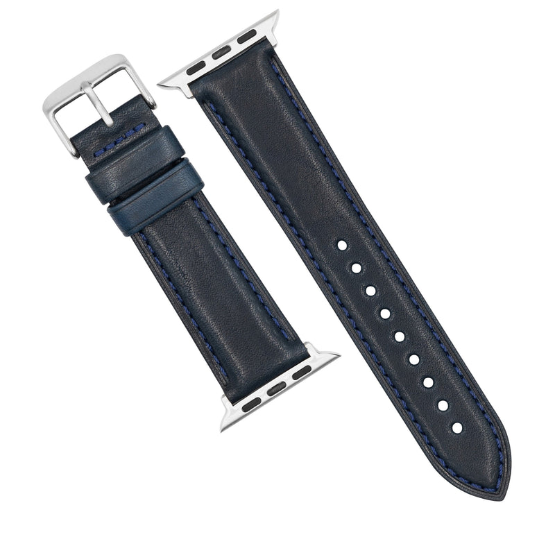 N2W Classic Horween Leather Strap in Dublin Navy (38, 40, 41mm) - Nomad Watch Works SG