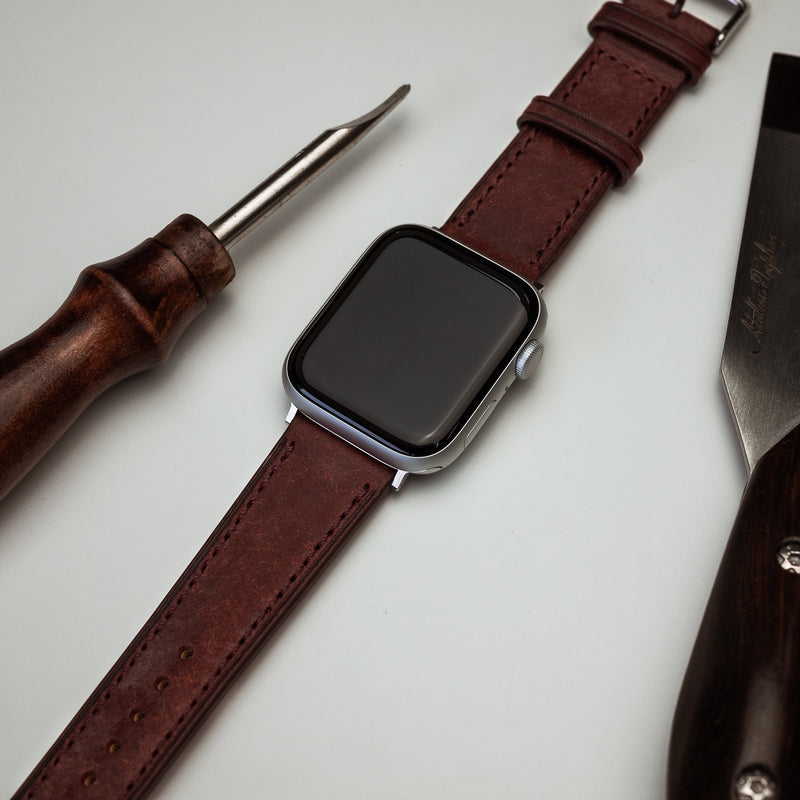 Emery Signature Pueblo Leather Strap in Bordeaux (38 & 40mm) - Nomad watch Works
