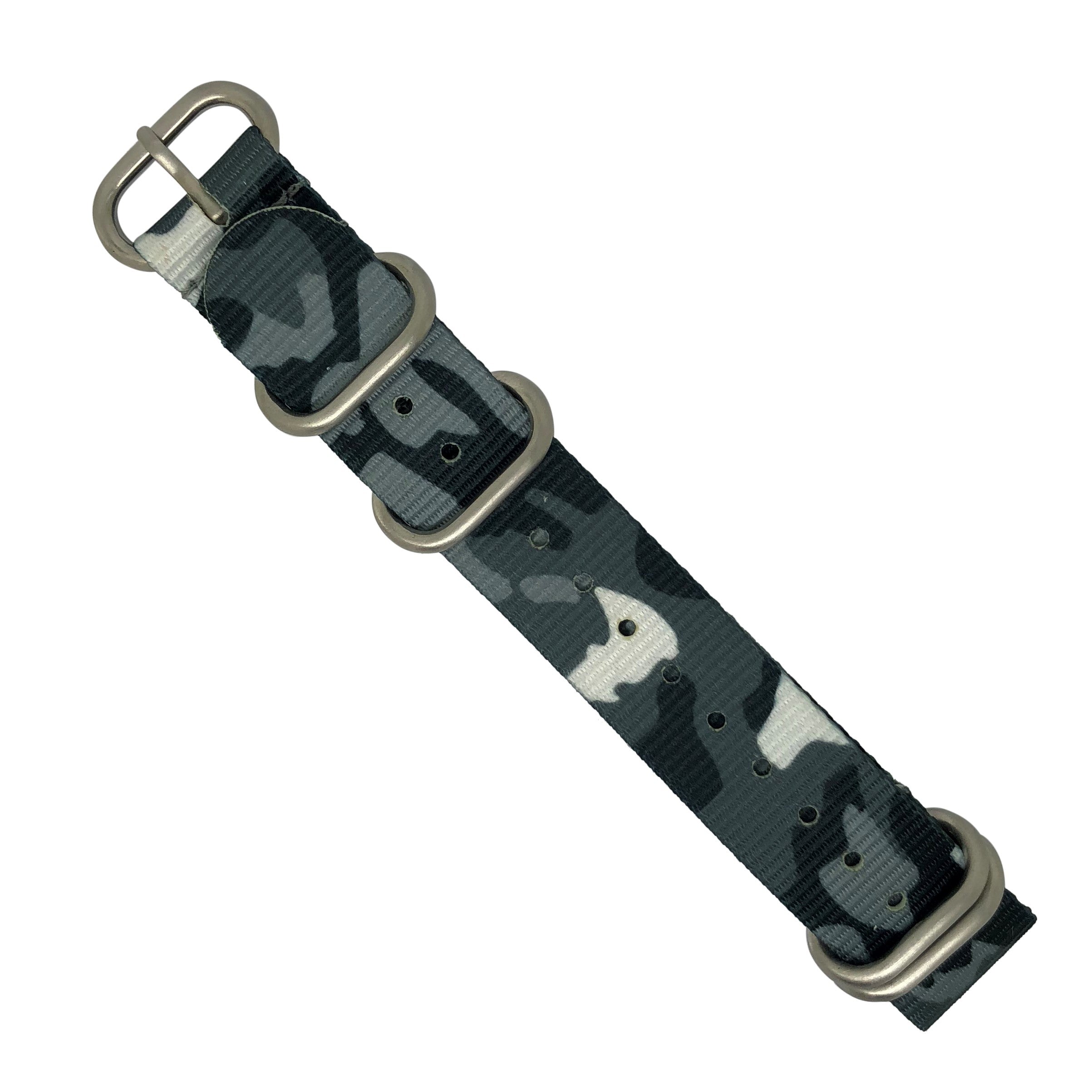 Heavy Duty Zulu Strap in Black Camo Nomad Watch Works SG