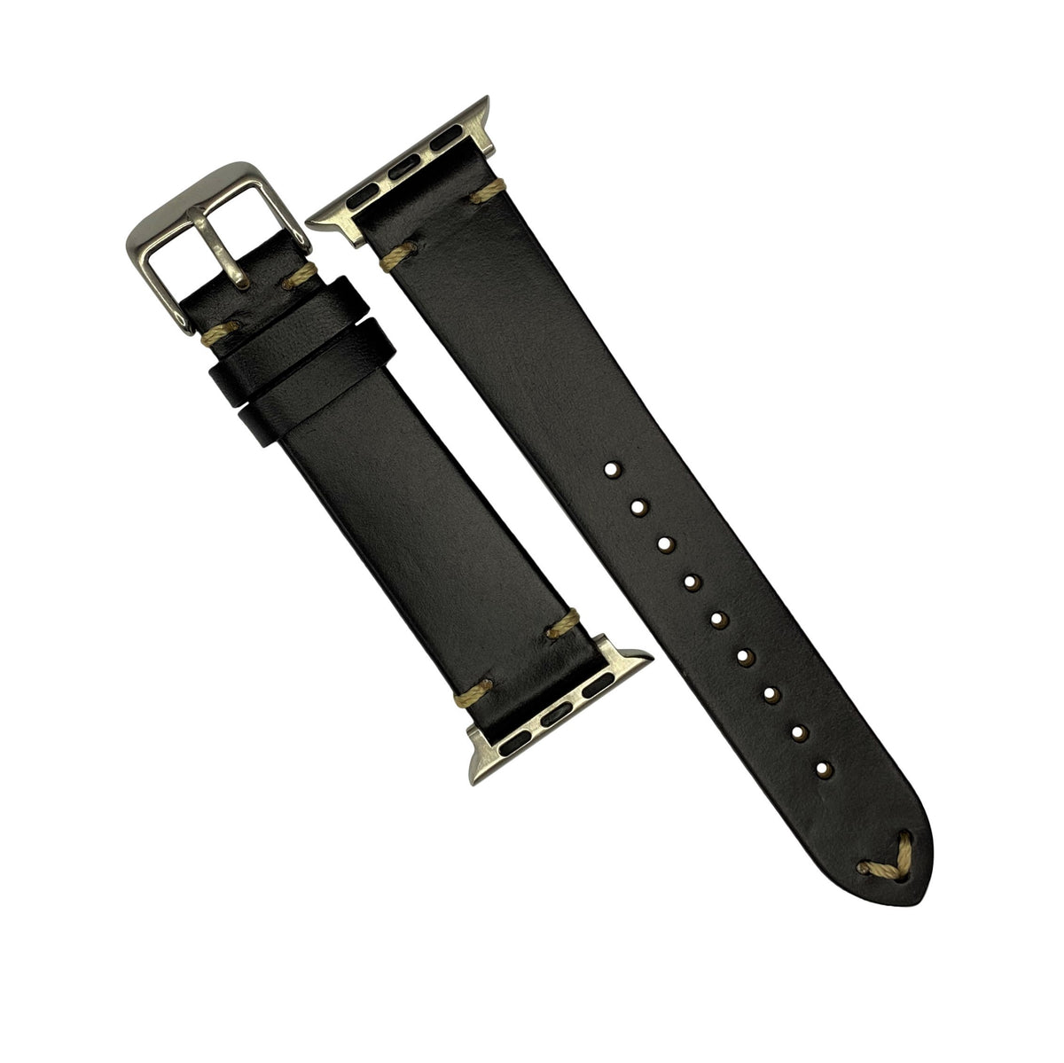 N2W Vintage Horween Leather Strap in Chromexcel® Black (38 & 40mm) - Nomad watch Works
