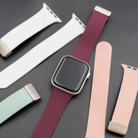 Apple Watch Rubber Strap with Silver Clasp in Maroon (38, 40, 41mm) - Nomad Watch Works SG
