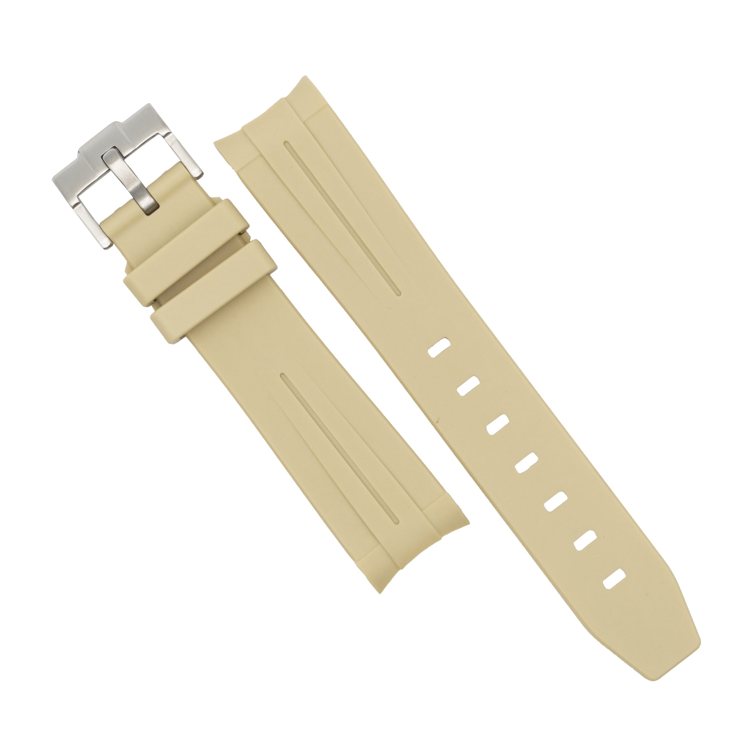 Curved End Rubber Strap for Omega x Swatch Moonswatch in Ash (20mm) - Nomad Watch Works SG