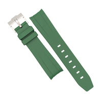 Curved End Rubber Strap for Omega x Swatch Moonswatch in Green (20mm) - Nomad Watch Works SG