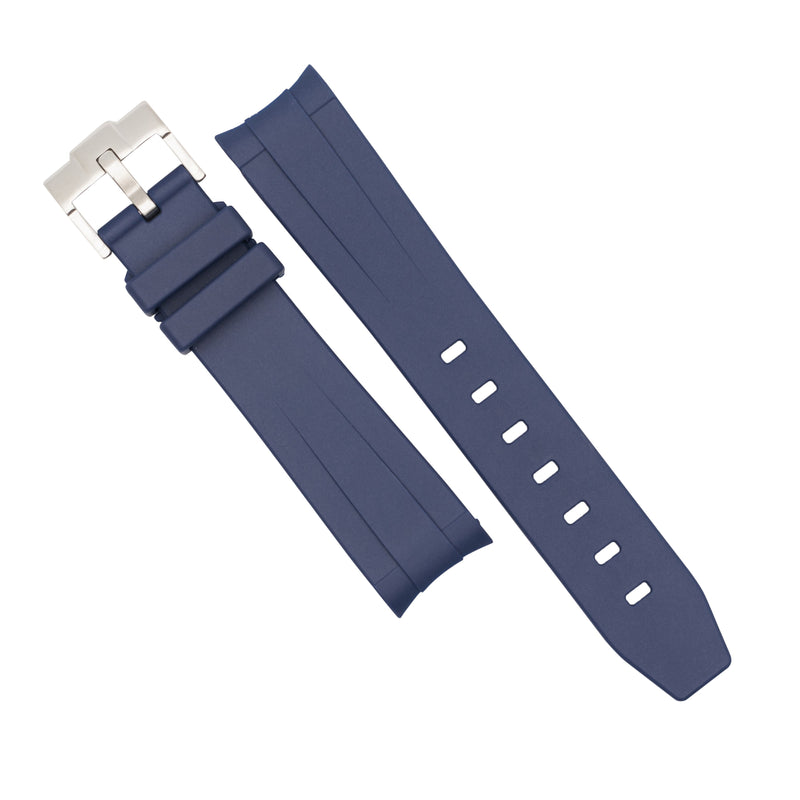 Curved End Rubber Strap for Omega x Swatch Moonswatch in Navy (20mm) - Nomad Watch Works SG