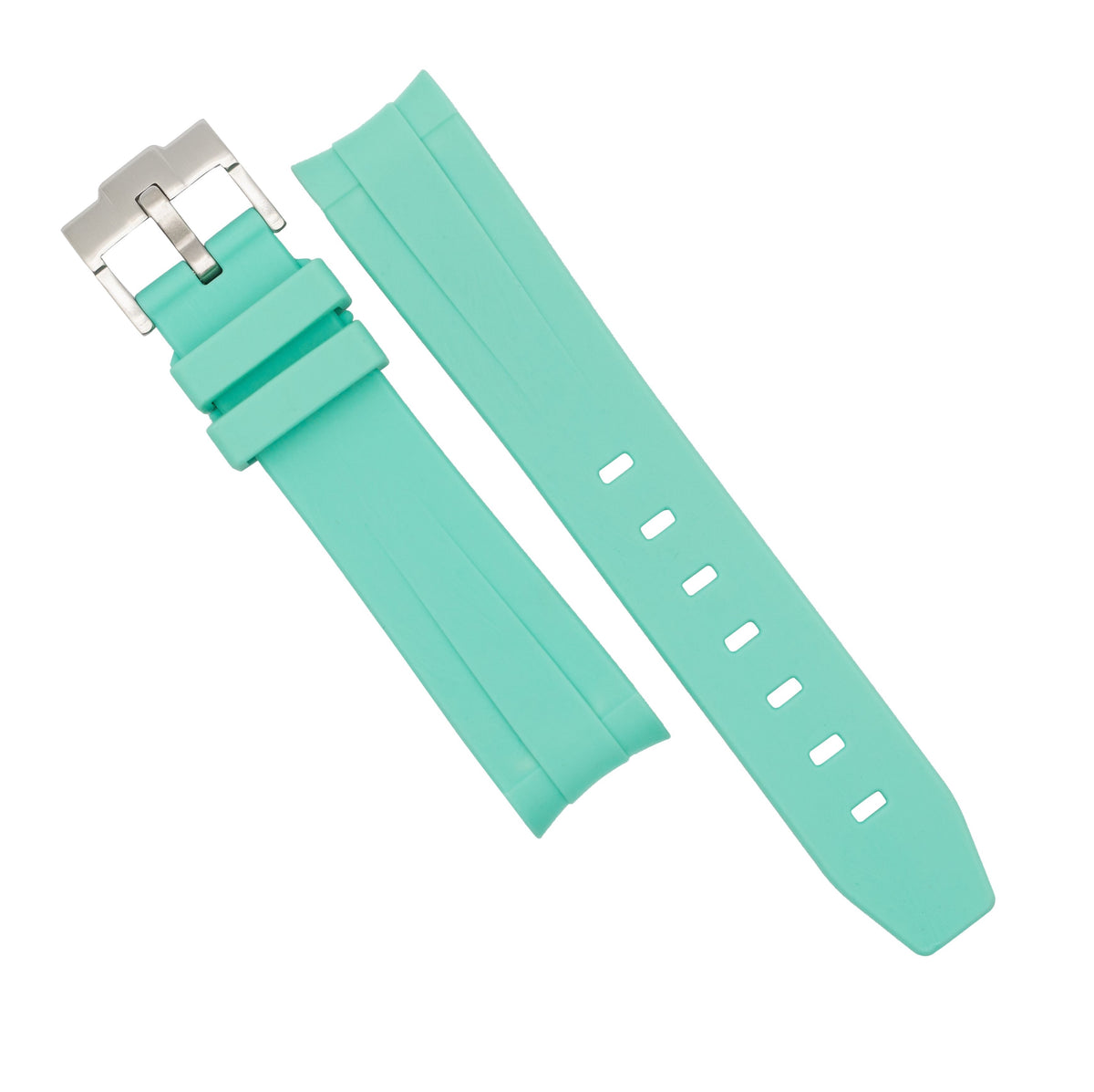 Curved End Rubber Strap for Omega x Swatch Moonswatch in Tiffany (20mm) - Nomad Watch Works SG