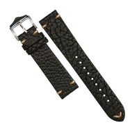 Premium Vintage Calf Leather Watch Strap in Distressed Black (20mm) - Nomad Watch Works SG