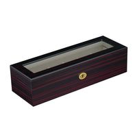 Premium Wooden Watch Box w/ Lockset in Dark Cherry (6 Watch Slots) - Nomad Watch Works SG