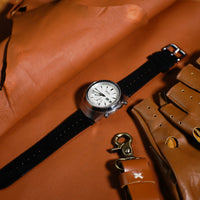 Premium Rally Suede Leather Watch Strap in Black (20mm) - Nomad watch Works