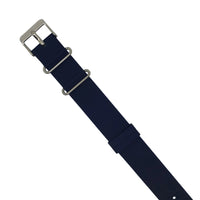 Rubber Nato Strap in Navy with Silver Buckle (18mm) - Nomad watch Works