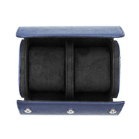 Saffiano Leather Watch Case in Navy (2 Slots) - Nomad Watch Works SG