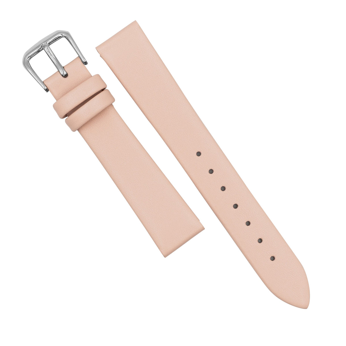 Unstitched Smooth Leather Watch Strap in Pink (12mm) - Nomad Watch Works SG