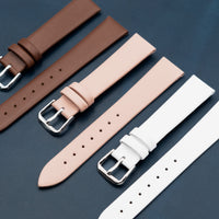 Unstitched Smooth Leather Watch Strap in Pink (12mm) - Nomad Watch Works SG