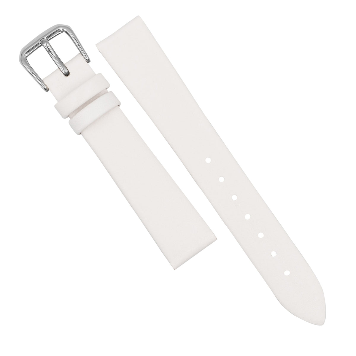 Unstitched Smooth Leather Watch Strap in White (12mm) - Nomad Watch Works SG