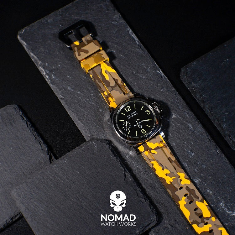 V3 Silicone Strap in Yellow Camo (22mm) - Nomad watch Works